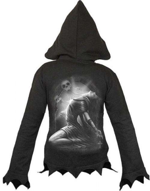 *Stock Clearance Sale* - EXORCISED BY DARK TRIBE BLACK ZIP UP HOODIE - IMPORTED FROM UK