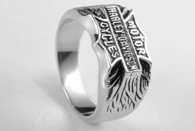 HARLEY SOLID STAINLESS STEEL RING - SIZE : 10