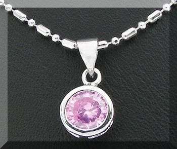 DAINTY ROSE ZIRCON PENDANT & CHAIN