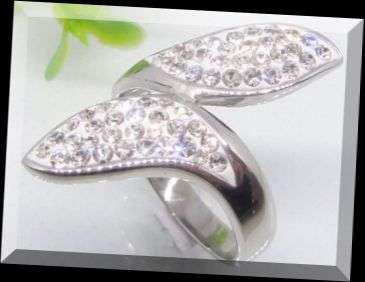 GLITTERING CZ SILVER SS RING - SIZE: 10.25