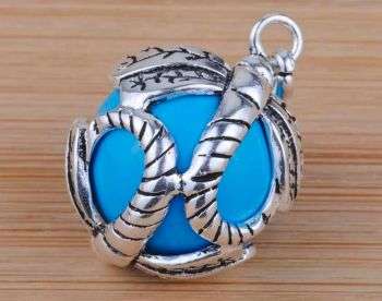 AZURE 925 STERLING SILVER EP DRAGONFLY MYSTIC HARMONY CHIME BALL