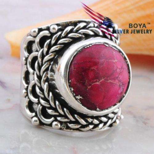 *R1* - HUGE SILVER SEA SEDIMENT RING - SIZE: 9