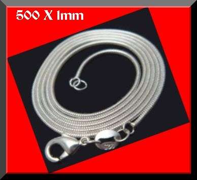 925 STERLING SILVER EP SNAKE CHAIN - 500mm x 1mm
