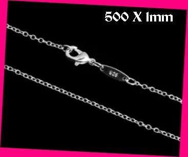925 STERLING SILVER EP O LINK CHAIN - 500mm x 1mm