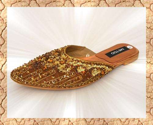 SIZE: 5 - BRONZE BEADED SLIP ON SHOES FROM ME TOO