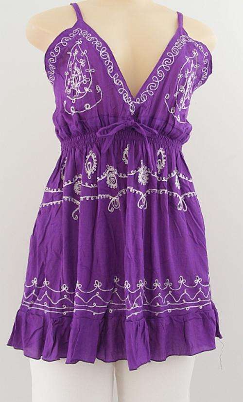 PASSIONATE PURPLE EMBROIDERED TOP - SIZE: M/L