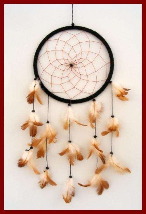 MEDIUM BLACK LEATHER DREAM CATCHER