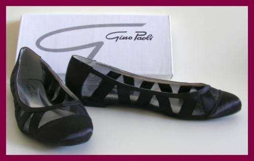 SIZE: 7 - BLACK SATIN MESH PUMPS FROM GINO PAOLI