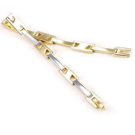 UNISEX TWO TONE SLIM STAINLESS STEEL BRACELET