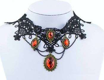 RETRO STEAMPUNK LACE CHOKER NECKLACE