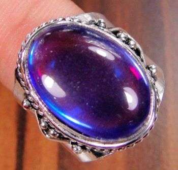 Spectacular BLUE AQUA MYSTIC 925 SILVER RING - SIZE: 8.5