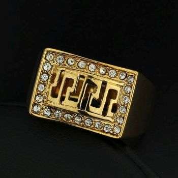 MENS 18KGP CZ RING - SIZE: 8