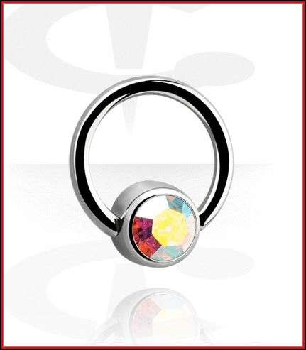 JEWELLED CAPTIVE BALL CLOSURE RING