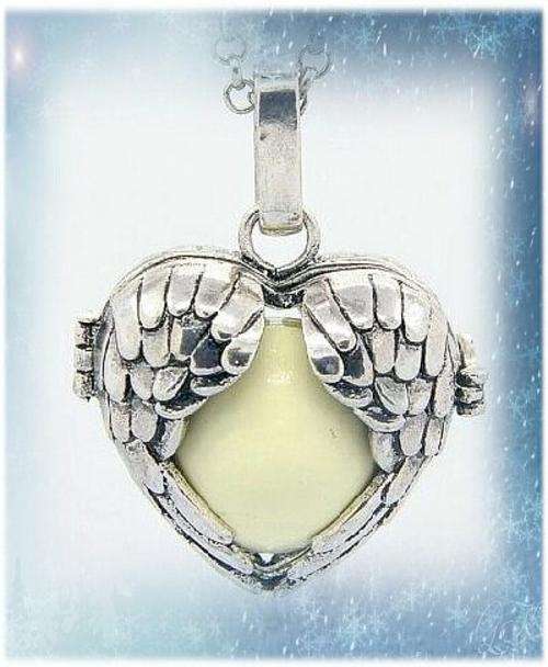 *Free Shipping* - ANGEL CALLER CHIME BALL PENDANT AND CHAIN - CREAM
