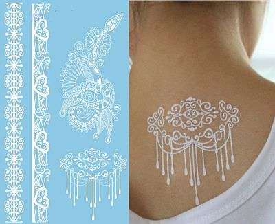 *Free Shipping* - BOHO CHIC HENNA AND LACE TEMPORARY TATTOO - WHITE