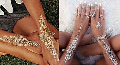 *Free Shipping* - METALLIC GOLD AQND SILVER TEMPORARY TATTOO