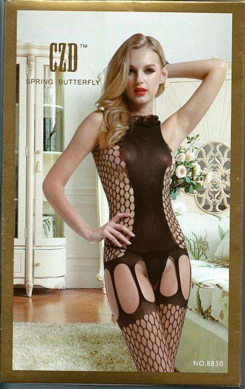 SPRING BUTTERFLY BLACK BODY STOCKING