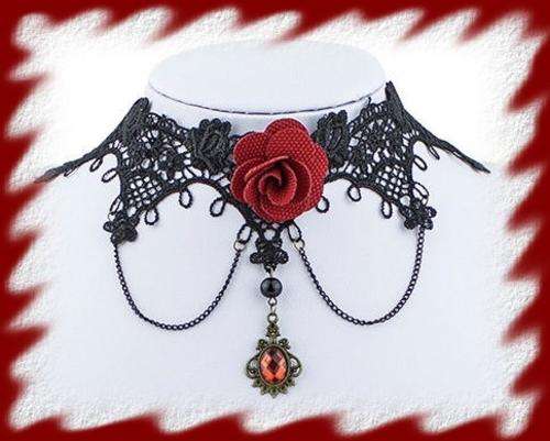 *Free Shipping* - RETRO STEAMPUNK BLACK LACE CHOKER NECKLACE