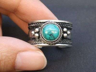 GYPSY COLLECTION ~ NATURAL TURQUOISE NEPAL SILVER RING