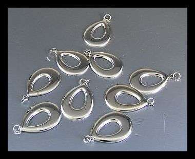 20 X THIN METAL TEARDROP CHARMS