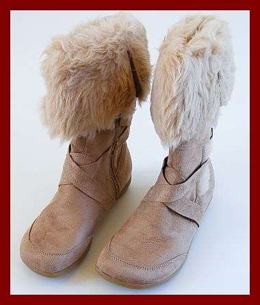 SIZE : 6 - BEIGE SUEDE FLAT FUR LINED BOOTS BY ZOOM