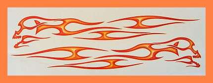 CAR OR BIKE DECAL STICKERS - 2 X FLAMES - LEFT AND RIGHT