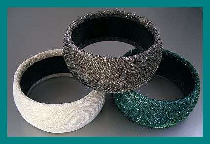 SET OF 3 GLITTER WIDE BANGLES - VARIOUS COLOURS