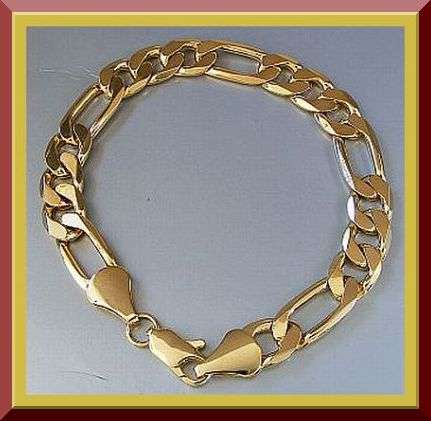 *R1* - STYLISH MENS GOLD EP CHAIN BRACELET - 7mm wide X 21cm Long