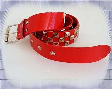 *SPECIAL R25* - STUNNING RED BELT WITH SILVER STUDS - 105CM