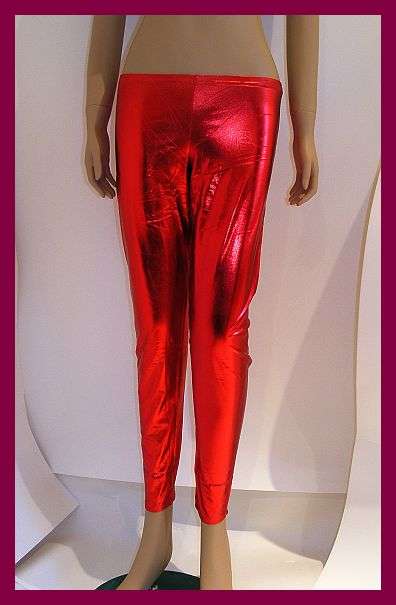 METALLIC ELECTRIC RED LOW RIDER LEGGINGS - SMALL
