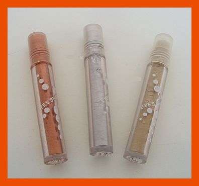 3 X ROLL ON SHIMMER EYE SHADOWS - SILVER / GOLD / COPPER