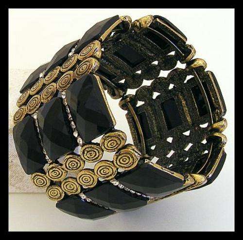 *R1* - GORGEOUS BLACK AND GOLD CUFF BRACELET