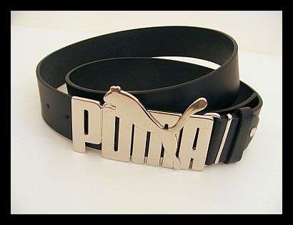SILVER METAL BUCKLE WITH BLACK BELT - 110CM