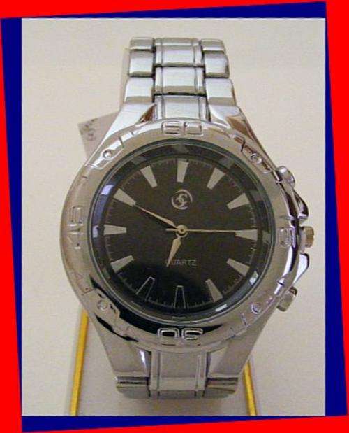 *R1* - TRENDY SILVER METAL WATCH WITH A BLACK FACE