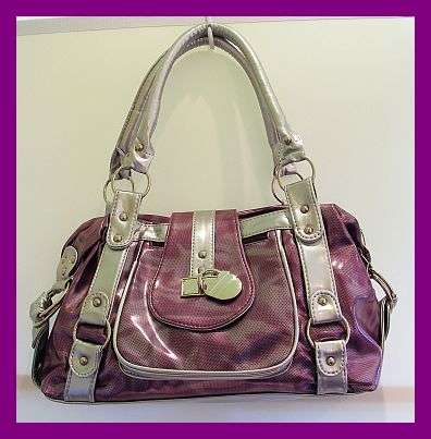 STUNNING METALLIC PURPLE & SILVER HANDBAG