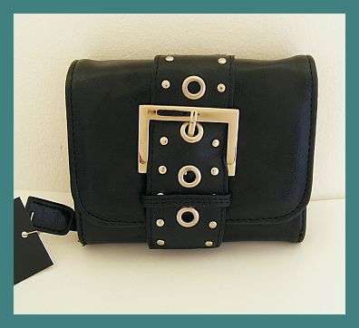 TRENDY BLACK FOLD OVER PURSE