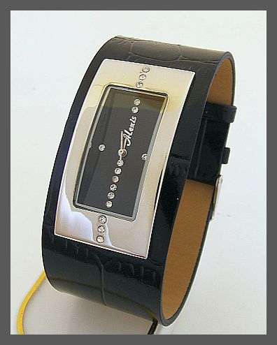 BEAUTIFUL BLACK AND DIAMANTE  WATCH - VERY ELEGANT