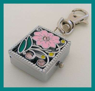 GORGEOUS KEY CHAIN WATCH WITH FLOWER DETAIL