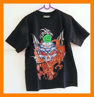 BLACK GLOW IN THE DARK SKULL T-SHIRT - MEDIUM