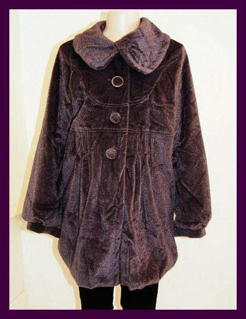 SIZE: X-LARGE - FAUX FUR GREY LINED FASHION WINTER JACKET