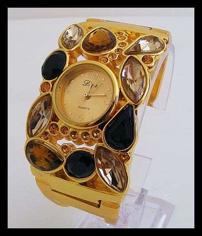 FUNKY BLING GOLD DIVA BRACELET WATCH