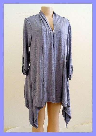 SIZE: LARGE / X-LARGE - FASHIONABLE GREY LIGHTWEIGHT WATERFALL CARDI