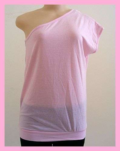 *R1* - PALE PINK OFF THE SHOULDER TEE - LARGE