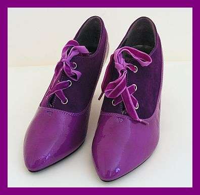 *R1* - PRETTY PURPLE LACE UP ANKLE BOOTS - SIZE: 7