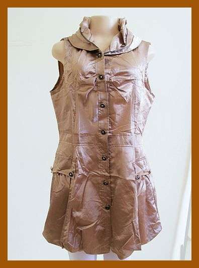 SIZE: X-LARGE - GOLD SILKY SLEEVELESS JACKET