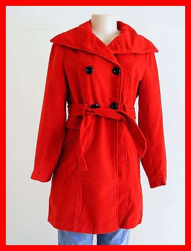 SIZE: LARGE - LONGER LENGTH RED MELTON STYLE JACKET