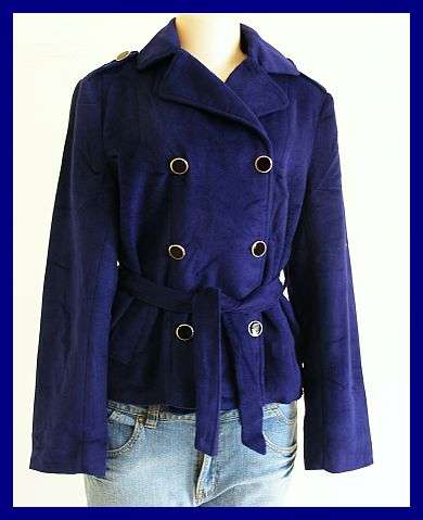SIZE: X-LARGE - SHORT BLUE MELTON STYLE JACKET