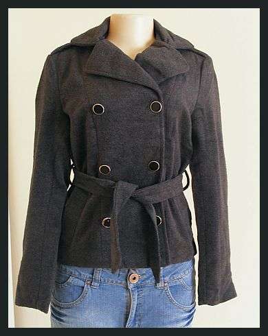 SIZE: LARGE - SHORT GREY MELTON STYLE JACKET