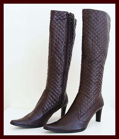 SIZE 5 - VERY ELEGANT BROWN QUILTED BOOTS