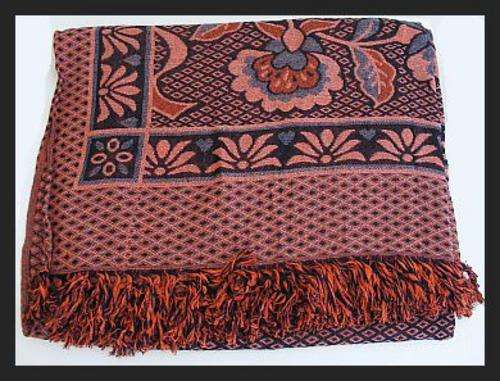 SOFT COTTON THROW / BED COVER / TABLECLOTH - ORANGE